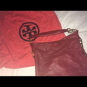Tory Burch Red Leather Shoulder Bag